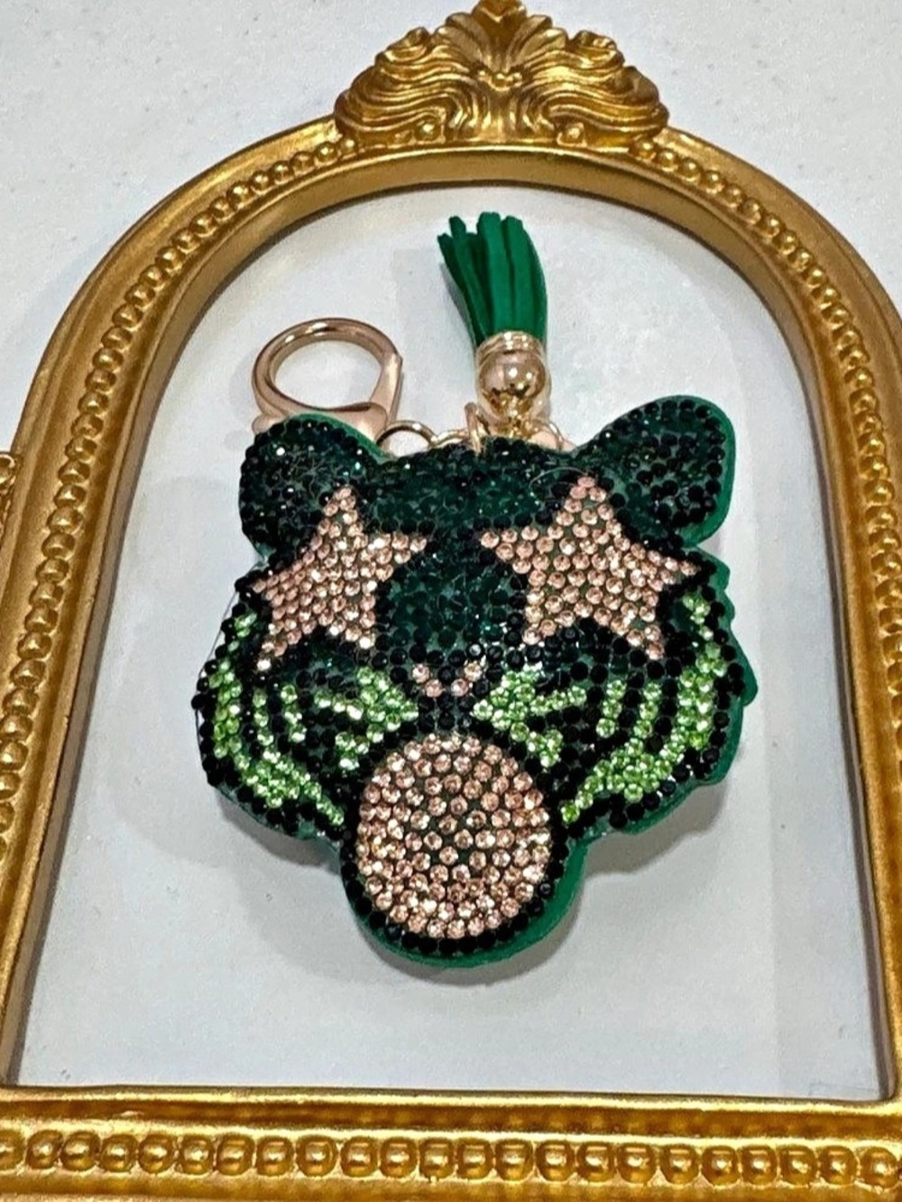 New Dopamine Green Tiger Keychain Bag Charm